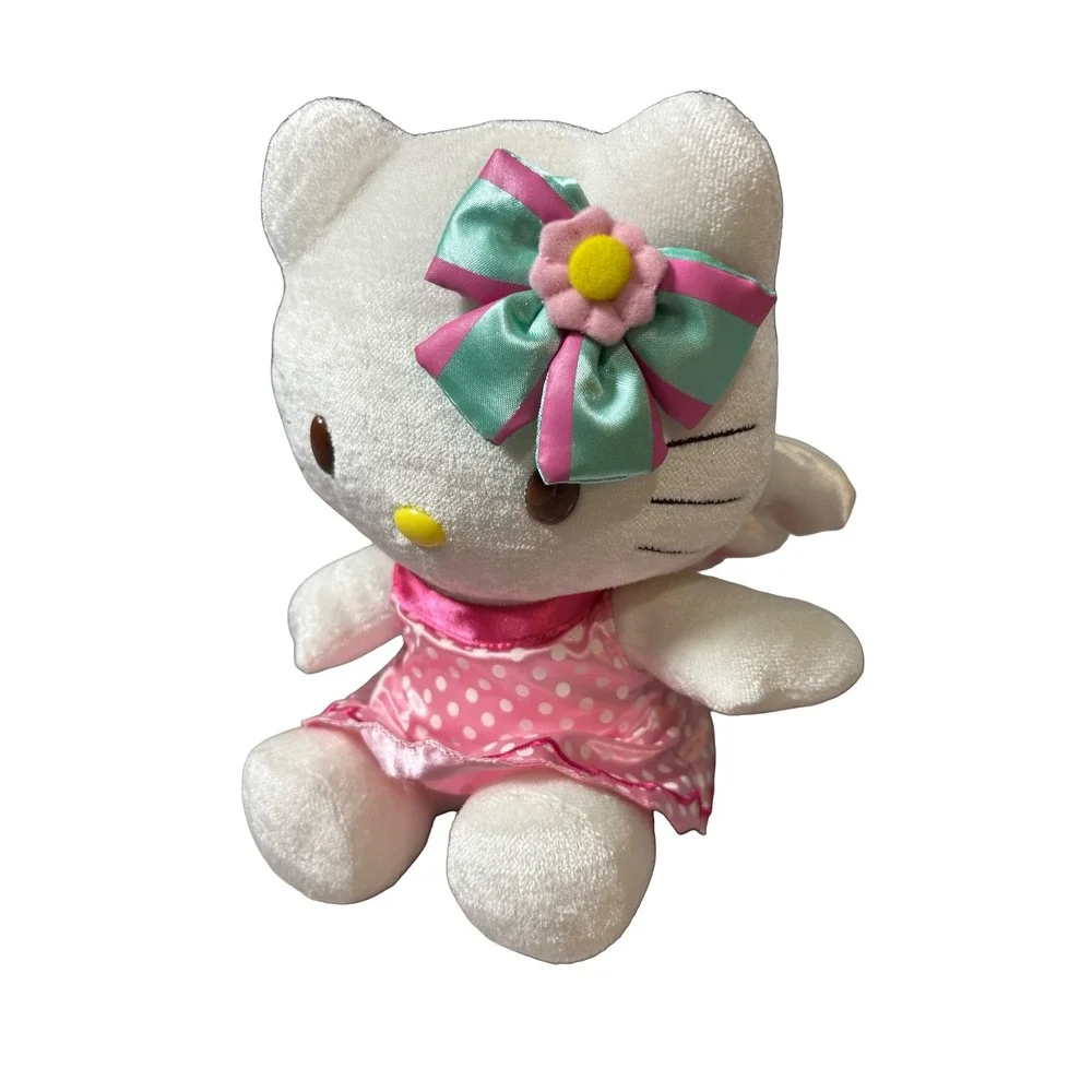 Vintage 2007 Hello Kitty Angel Plush Nakajima Pink‎ Polka Dot 8